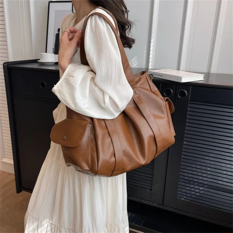 Sac à main bandoulière rétro de cours souple Naïma