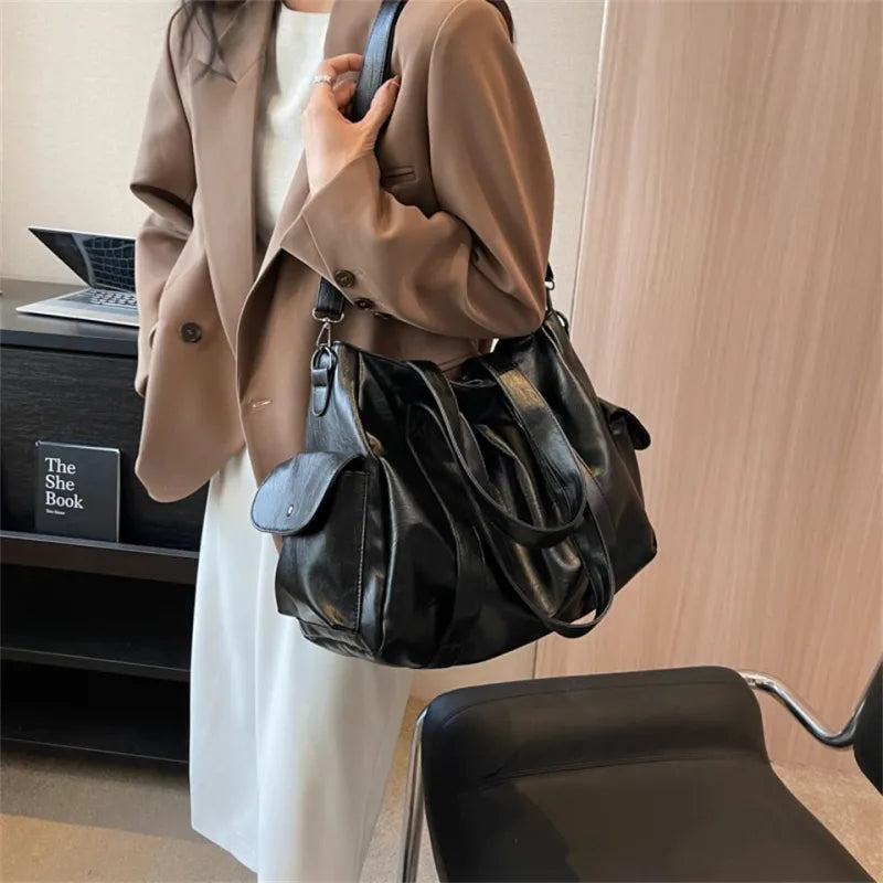 Sac à main bandoulière rétro de cours souple Naïma