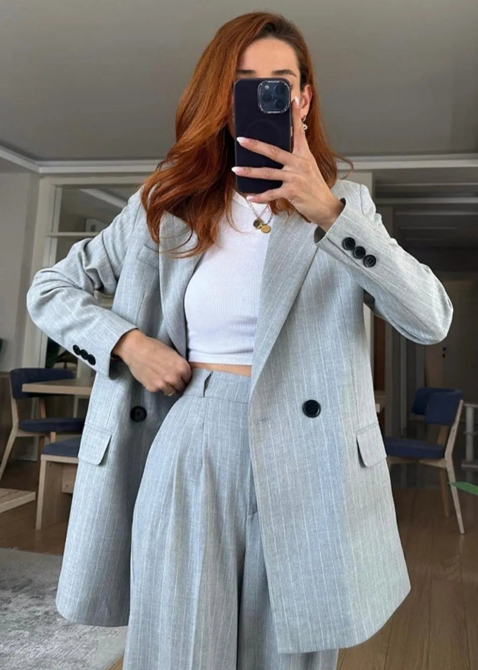 Ensemble Costume ZLF en laine - Gris clair