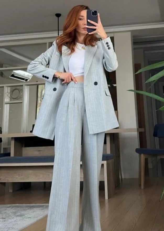 Ensemble Costume ZLF en laine - Gris clair