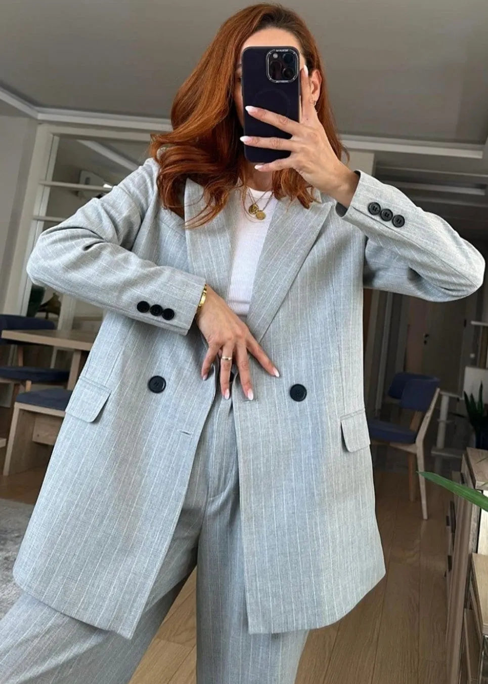 Ensemble Costume ZLF en laine - Gris clair